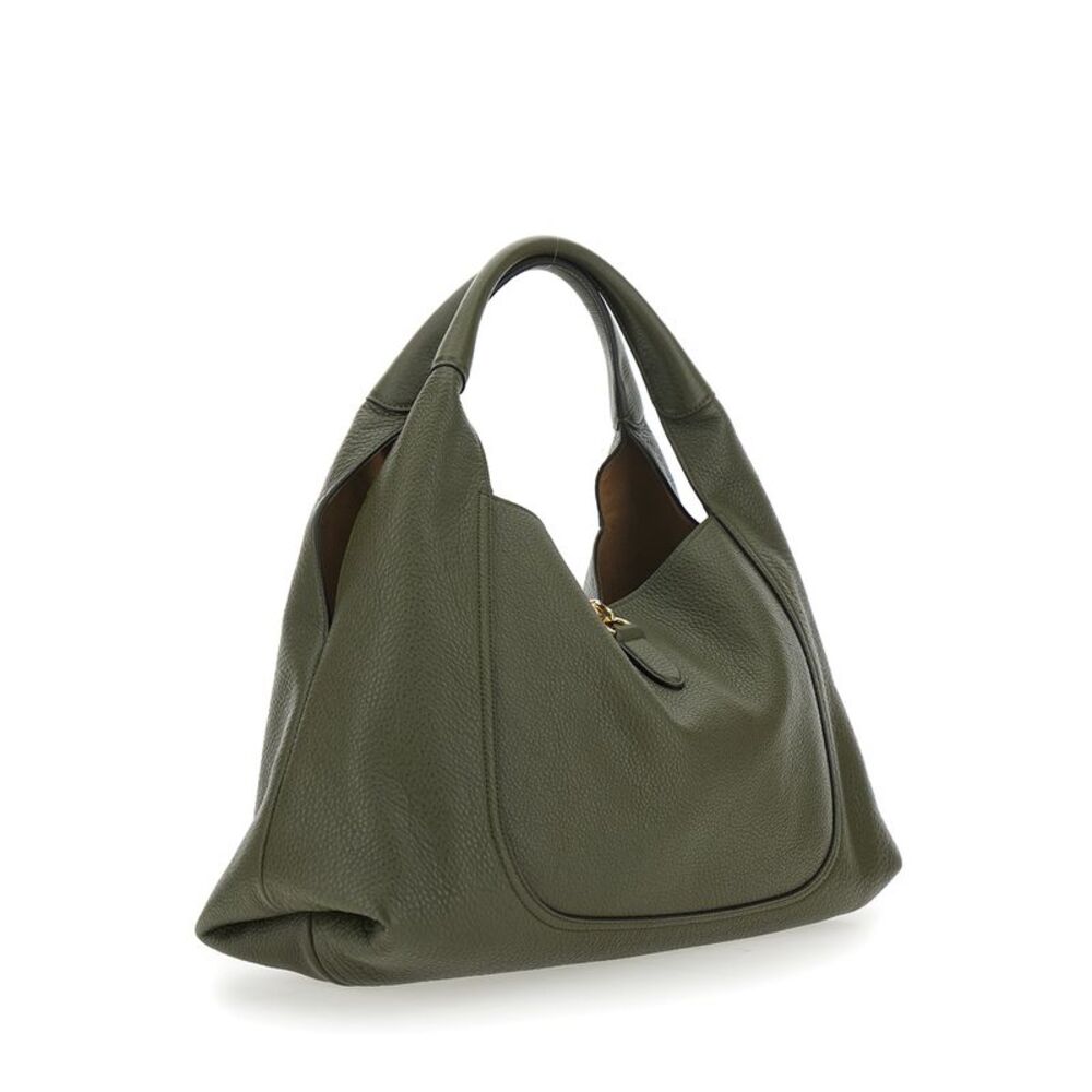 Gucci Women Green Shoulder Bag With Horsebit Closure In Grained Leather Woman - Picture 3 of 7